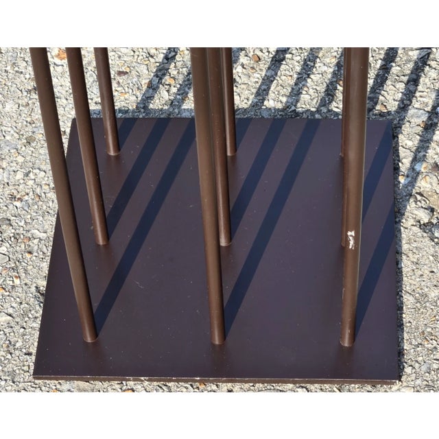 Brutalist Metal 42" Floor Candelabra, Manner of Harry Bertoia For Sale - Image 13 of 16