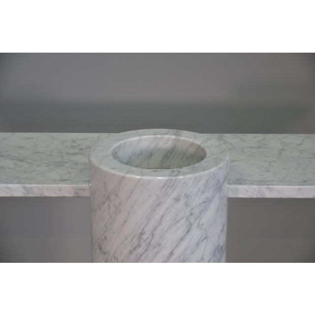 Console Table in White Carrara Marble by Angelo Mangiarotti for Skipper Loico Collection, 1980 For Sale - Image 10 of 16