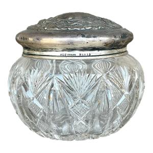 Vintage Regency Sterling and Crystal Lidded Bowl