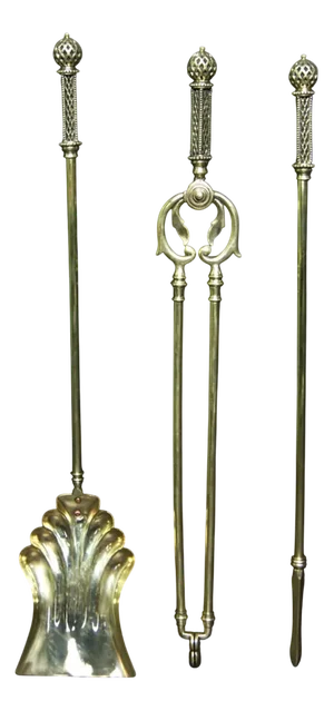 Art Deco Fireplace Fire Tools, 1920, Set of 3