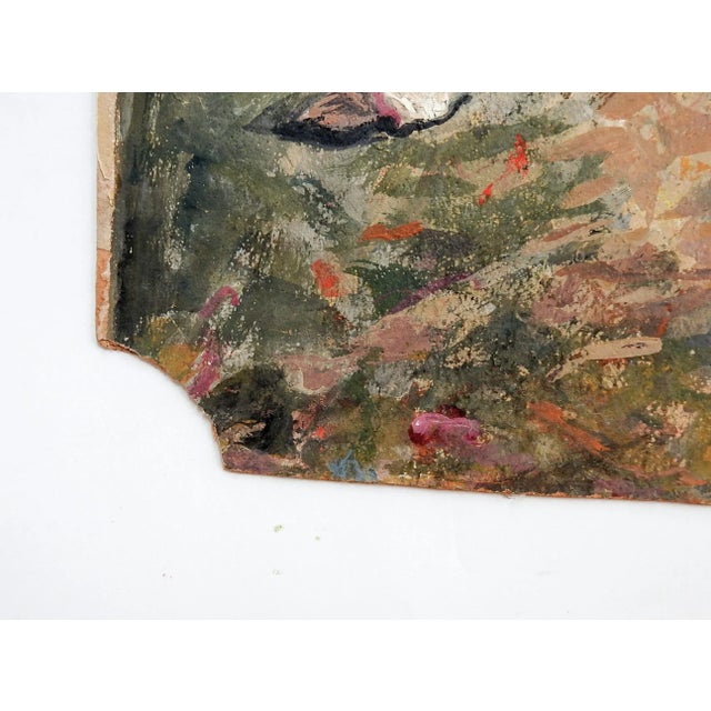 Vintage 1930's Cow & Calf Painting For Sale - Image 4 of 7