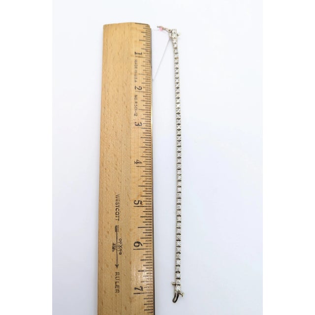 White Diamond Round Tennis Bracelet in 14K White Gold For Sale In Los Angeles - Image 6 of 6