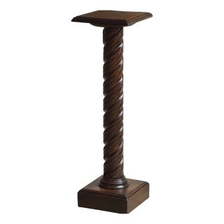 Antique Plant Pedestal with Twisted Column For Sale