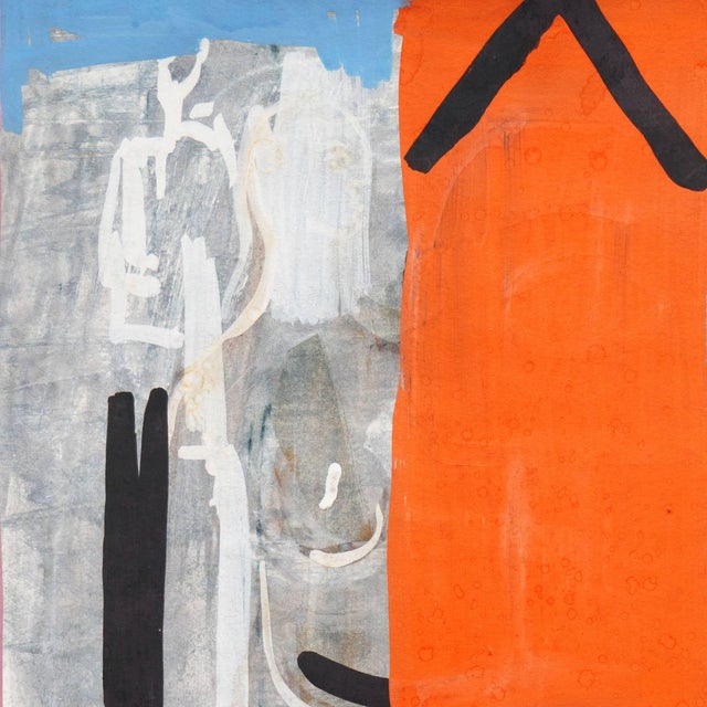 Signed lower right, "Gilberg" for Robert Gilberg and dated 1958. A substantial gouache abstract comprising rectangular...