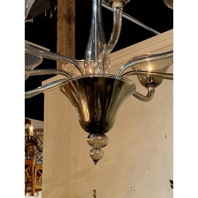 Early 21st Century Modern Fume' Murano Chandelier With 8 Lights For Sale - Image 5 of 8