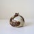Wabi Sabi Studio Pottery Sculptural Rounded Bud Vase With Strokes of Mottled Brown & Ivory Drip Glaze For Sale In Tulsa - Image 6 of 16