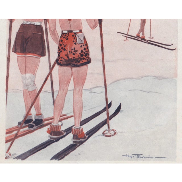 Contemporary 1934 French Ski Print-Humor For Sale - Image 3 of 4