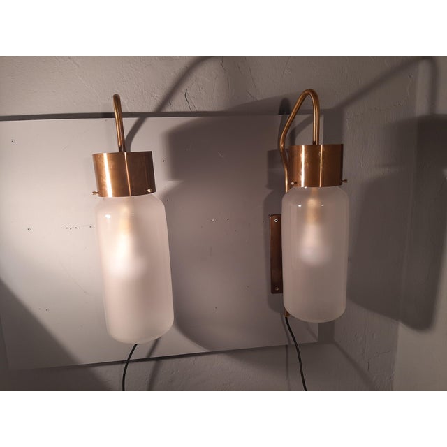 Azucena LP10 Bidone Wall Light in Brass by Luigi Caccia Dominioni for Azucena, 1990s, Set of 2 For Sale - Image 4 of 17