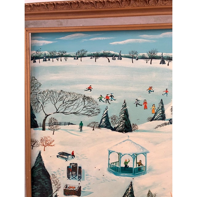 Artist: Stan Well Subject: Winter Scene Date: Circa 1960s–1970s Medium: Oil on canvas Description This oil painting by...