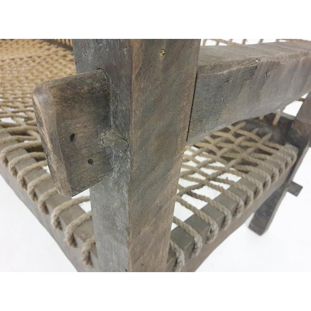 Brown Dutch Oak and Rope Sofa, 1960s For Sale - Image 8 of 12