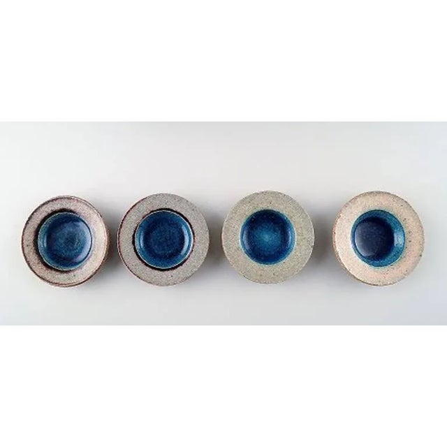 Glazed Stoneware Hak Vase & Small Bowls from Kähler, Denmark, 1960s, Set of 7 For Sale - Image 6 of 8