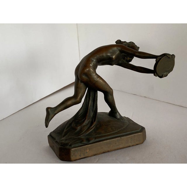 Circa 1900s Art Nouveau Nude Female Nymph Cast Bronze Bookends- a Pair For Sale - Image 10 of 13
