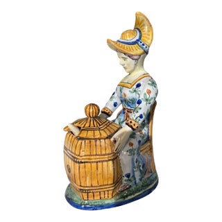 Antique Faience Mustard Pot For Sale