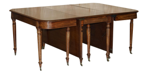 Antique George III Flamed Hardwood Fully Extending Dining Table, 1820