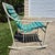 Blue 1960s Samsonite Aluminum Rocking Chair With Original Retro Floral Vinyl - Fair Condition For Sale - Image 8 of 9