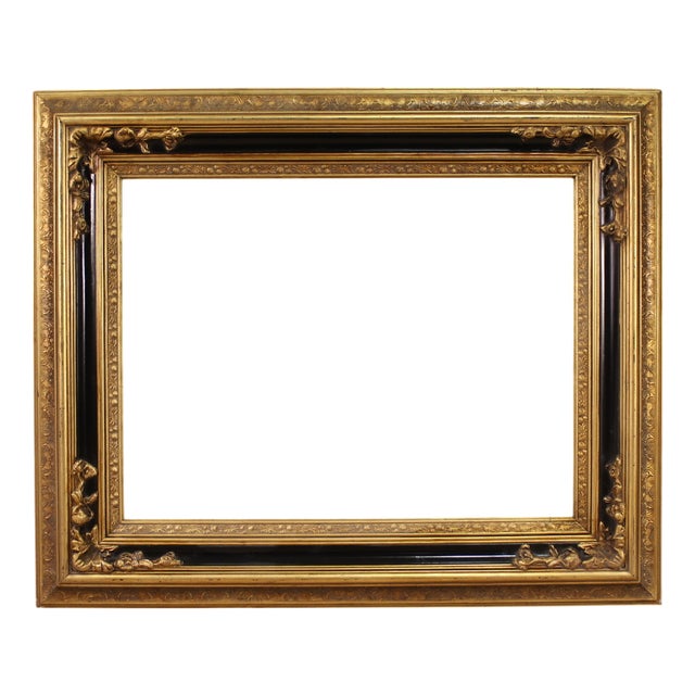 Large Vintage Lacquered and Gilded Frame, 1990 For Sale