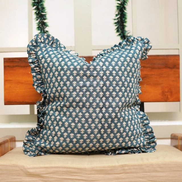 Elevate your home décor with the Blue Ruffle Pillow – Pink City Print, a perfect blend of artisanal craftsmanship and...