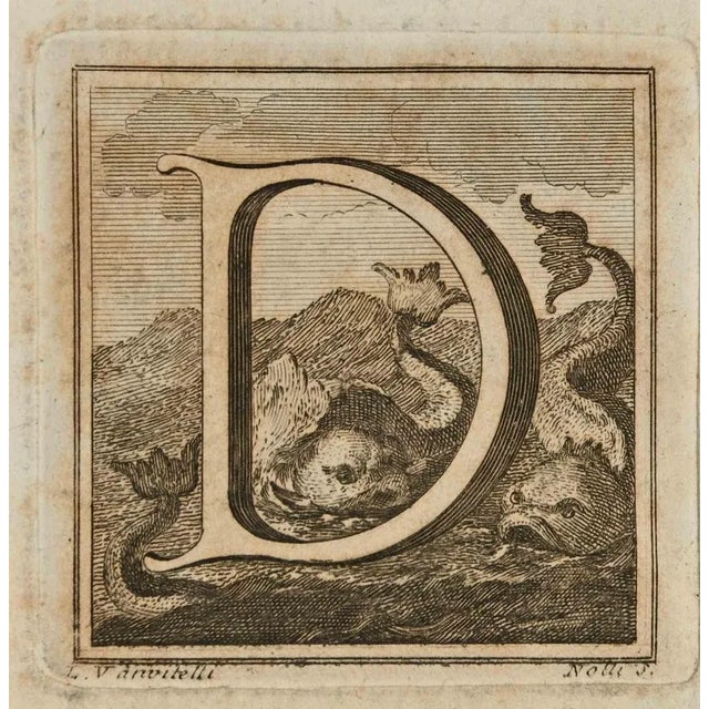Letter of the Alphabet D, from the series "Antiquities of Herculaneum", is an etching on paper realized by Luigi...