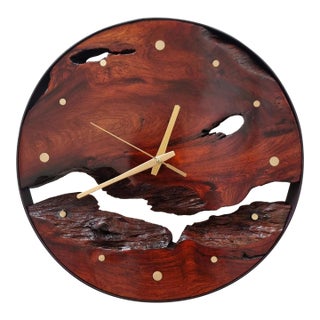 Traces of the River – One-of-a-Kind Handcrafted Driftwood Wall Clock For Sale