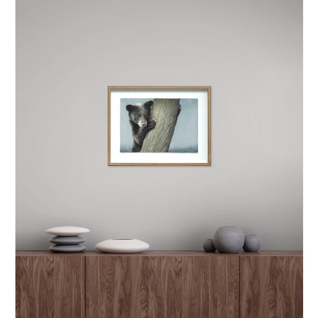 Paper Yearling Black Bear by Susan McDonnell | Watercolor and Gouache Bear Painting For Sale - Image 7 of 9