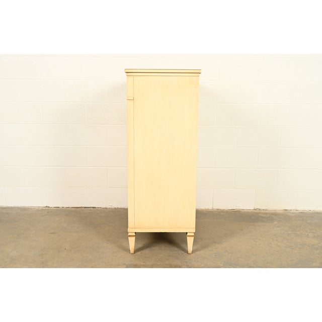 Henredon French Regency Louis XVI Cream Lacquered Highboy Dresser, Circa 1960s For Sale - Image 15 of 17