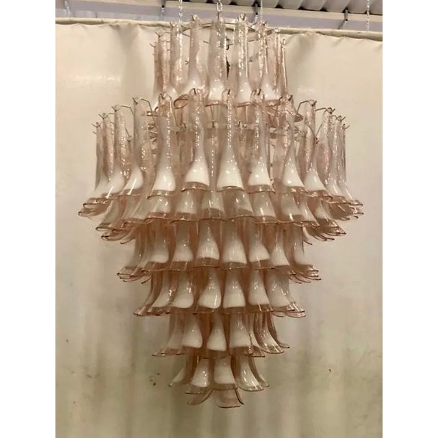 Mazzega Murano Chandelier in Light Pink, 2000 For Sale - Image 10 of 10