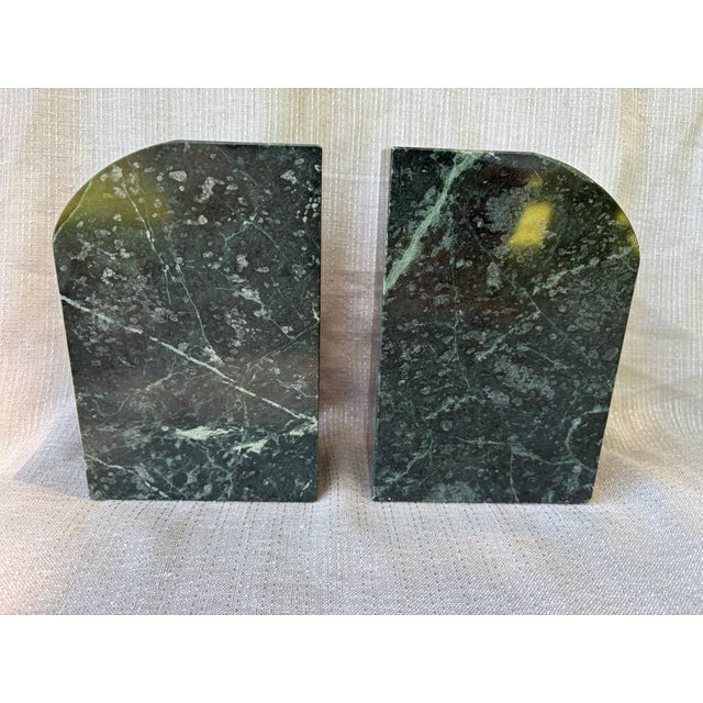 Traditional Vintage Medical Caduceus Green Italian Marble Heavy Bookends a Pair For Sale - Image 3 of 16