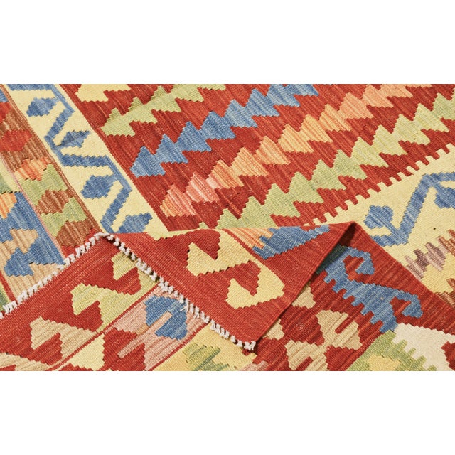 Vintage Afghan Hand Made Organic Wool Natural Color Maimana Kilim,6'10"x9'7" For Sale - Image 4 of 5