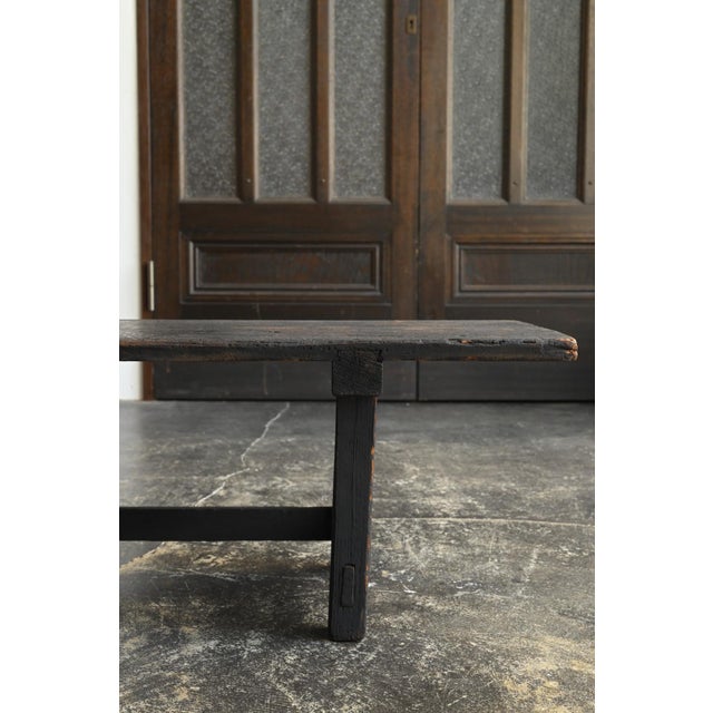 Early 20th Century Antique Japanese Cedar Writing Desk / Meiji-Taisho Era / Soot-Darkened Table For Sale - Image 5 of 18
