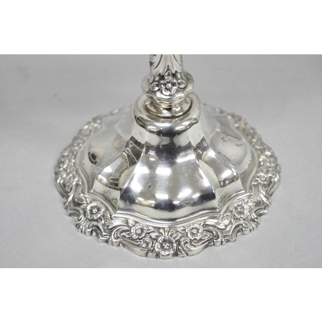 Vintage International Silver Co Countess Silver Plated 3 Arm Candelabra - Pair For Sale - Image 10 of 17