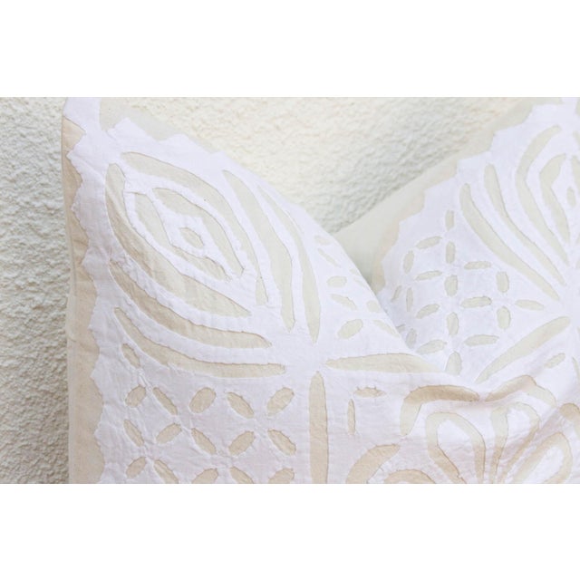 Indian Tusti Applique Pillow Cover For Sale - Image 3 of 6