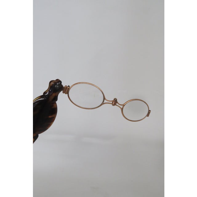 Late 1800s Faux Tortoise Lorgnette Folding Opera Glasses With Handle 4554b For Sale In Miami - Image 6 of 12