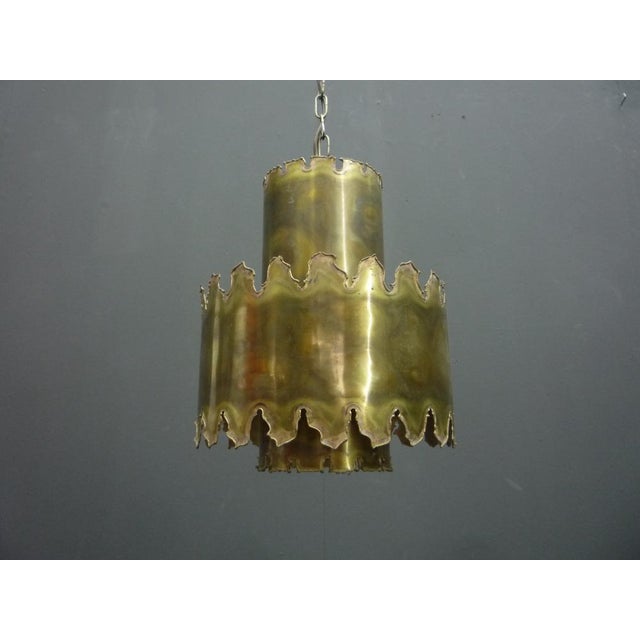 Brutalist Brass Pendant Lamp by Svend Aage Holm Sørensen for Holm Sørensen & Co, 1960s For Sale - Image 16 of 16