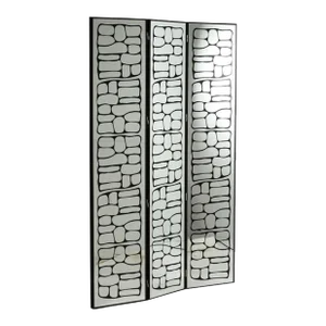 Marcelo Bessa Abstract Reverse Painted Glass Mirrored Screen