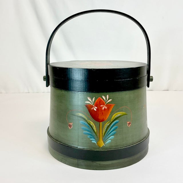 This is a beautiful Hand-Crafted Wooden Syrup Sap Bucket from the 1950s. The bucket is handmade from maple wood and hand-...