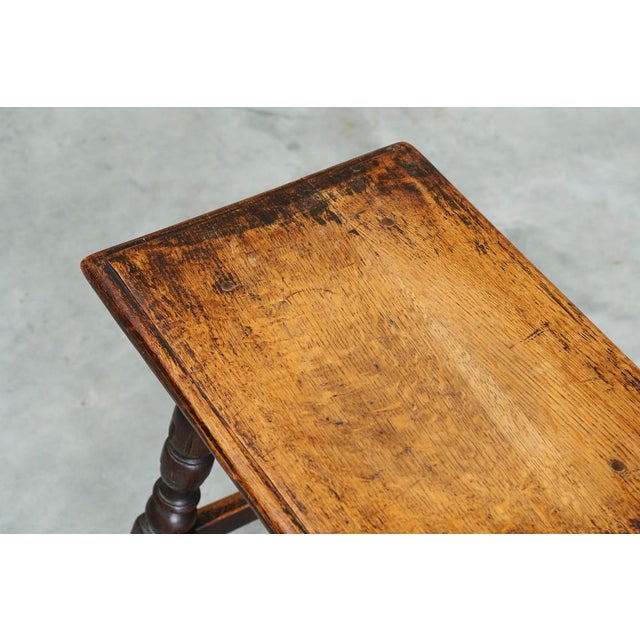 Rustic Stool or Side Table in Turned and Carved Oak, 19th Century For Sale - Image 3 of 14
