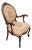 Early 20th Century Louis XVI Style Walnut Needlepoint Arm Chair or Bergere Chair For Sale