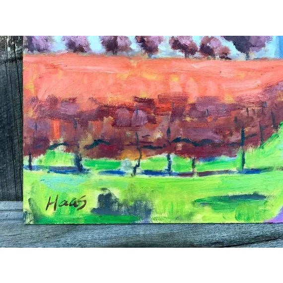 Original Oil Painting Landscape Winery Vineyards Fall Colors For Sale - Image 4 of 11