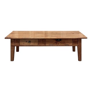 19th Century Rustic County French Pine Coffee Table For Sale