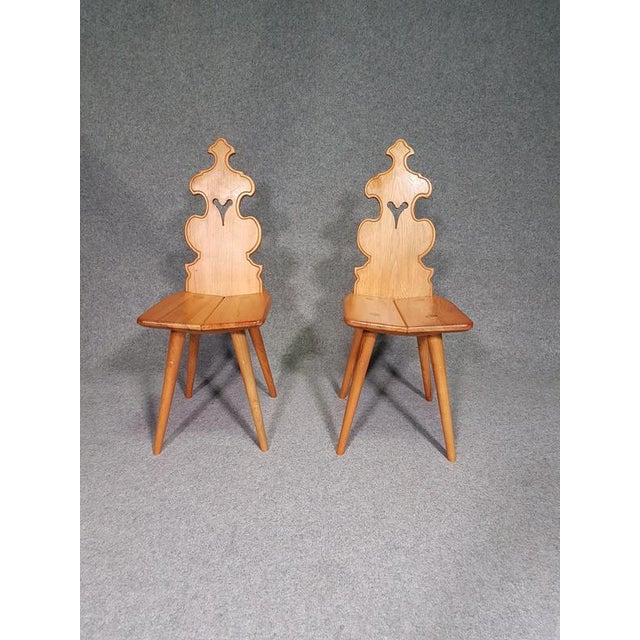 Wood Mid-Century Brutalist Tiroler Chairs, Set of 4 For Sale - Image 7 of 18