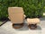 Animal Skin Vintage Ekornes Stressless Reno Leather Recliner Lounge Chair and Ottoman, Made in Norway For Sale - Image 7 of 12
