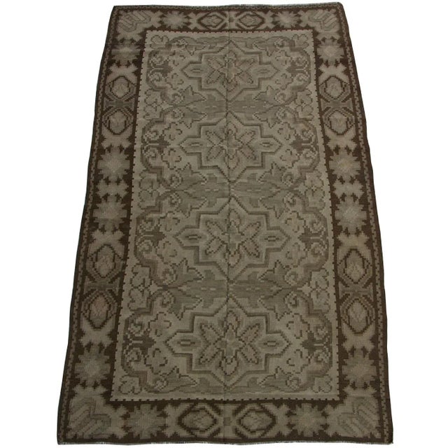 Early 20th Century 1920 Antique Muted Style Flat Weave Kilim For Sale - Image 5 of 9