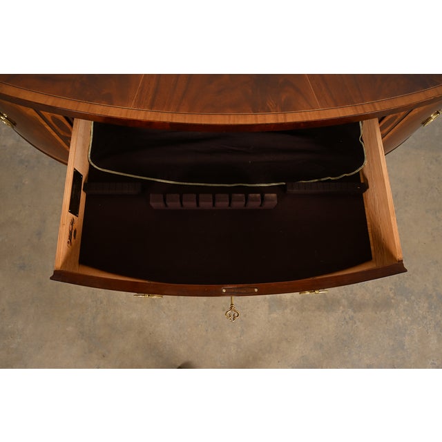 Wood Baker Furniture Federal Inlaid Mahogany Demilune Sideboard Credenza For Sale - Image 7 of 17