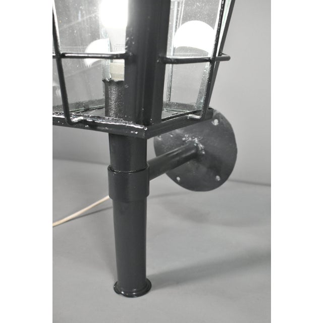 Vintage French Exterior Lantern in Steel, 1920s For Sale - Image 12 of 16
