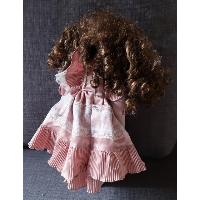 Charming Vintage Porcelain Doll - 42cm, 20th Century, Pretty in Pink For Sale In New York - Image 6 of 10