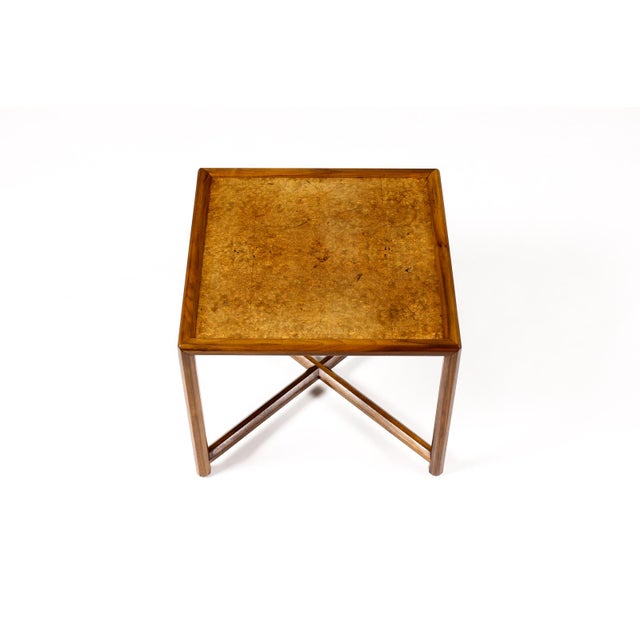 Wood 1960s Danish Modern Mid Century Square Walnut Janus Side Table — Edward Wormley for Dunbar For Sale - Image 7 of 8