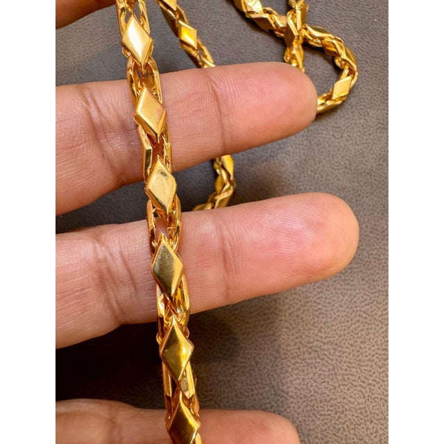 2020s 45 Gm Pure 22 Karat Yellow Gold Handmade Chain 23 Inch For Sale - Image 5 of 8