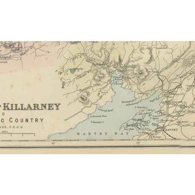 Gold Antique Lakes of Killarney Map, 1885 For Sale - Image 8 of 9