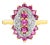 Vintage Style Diamond Sapphire or Ruby Ring 10k Yellow Gold, Size 6 For Sale