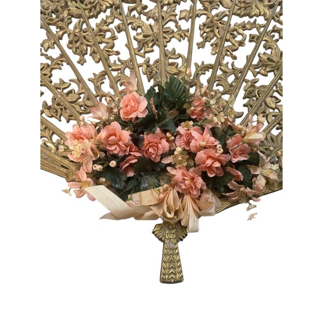 1960s Vintage Burwood Hollywood Regency Wall Fan Decor For Sale - Image 5 of 5